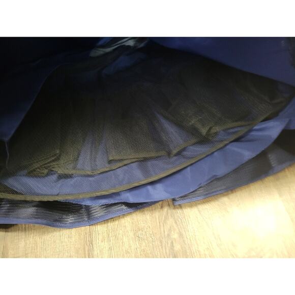 Rachel Allan Hand-Beaded Navy Blue Satin 2 Piece Prom Dance Dress Size 12 - Picture 7 of 13